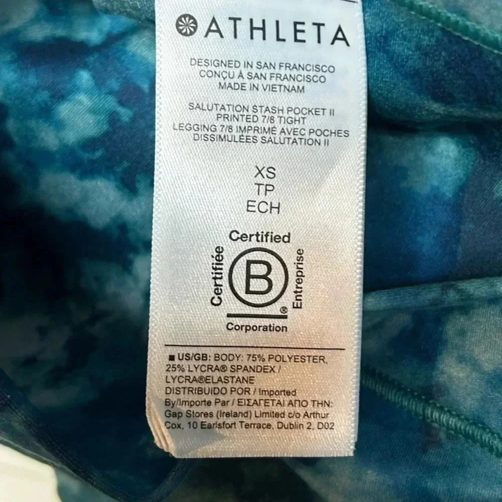 Athleta Salutation Stash Pocket Printed 7/8 Tight - Picture 6 of 9